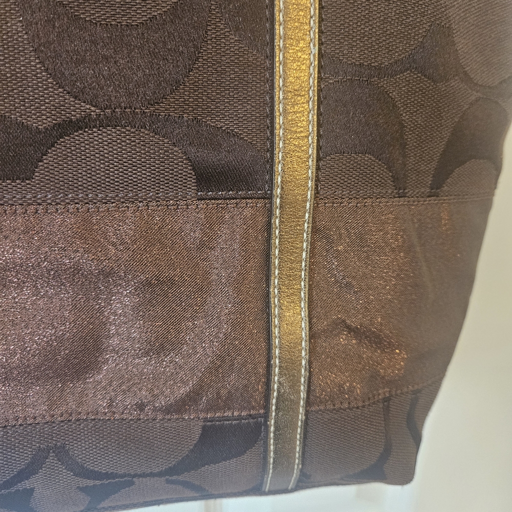 Coach Brown and Gold Tote Bag - Picture 13 of 14